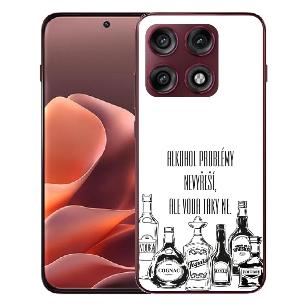 Gélový kryt mmCase na Motorola Edge 70 Pro - vtipný text biele pozadie