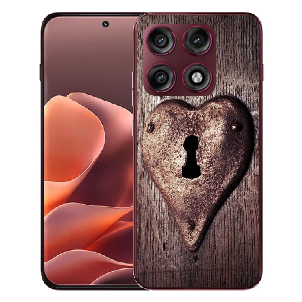 Gélový kryt mmCase na Motorola Edge 70 Pro - zámok v tvare srdca