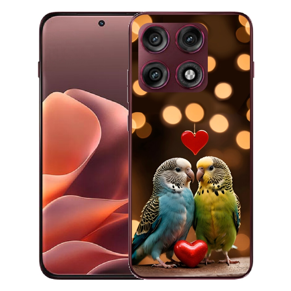 Gélový kryt mmCase na Motorola Edge 70 Pro - zamilovaní papagáje