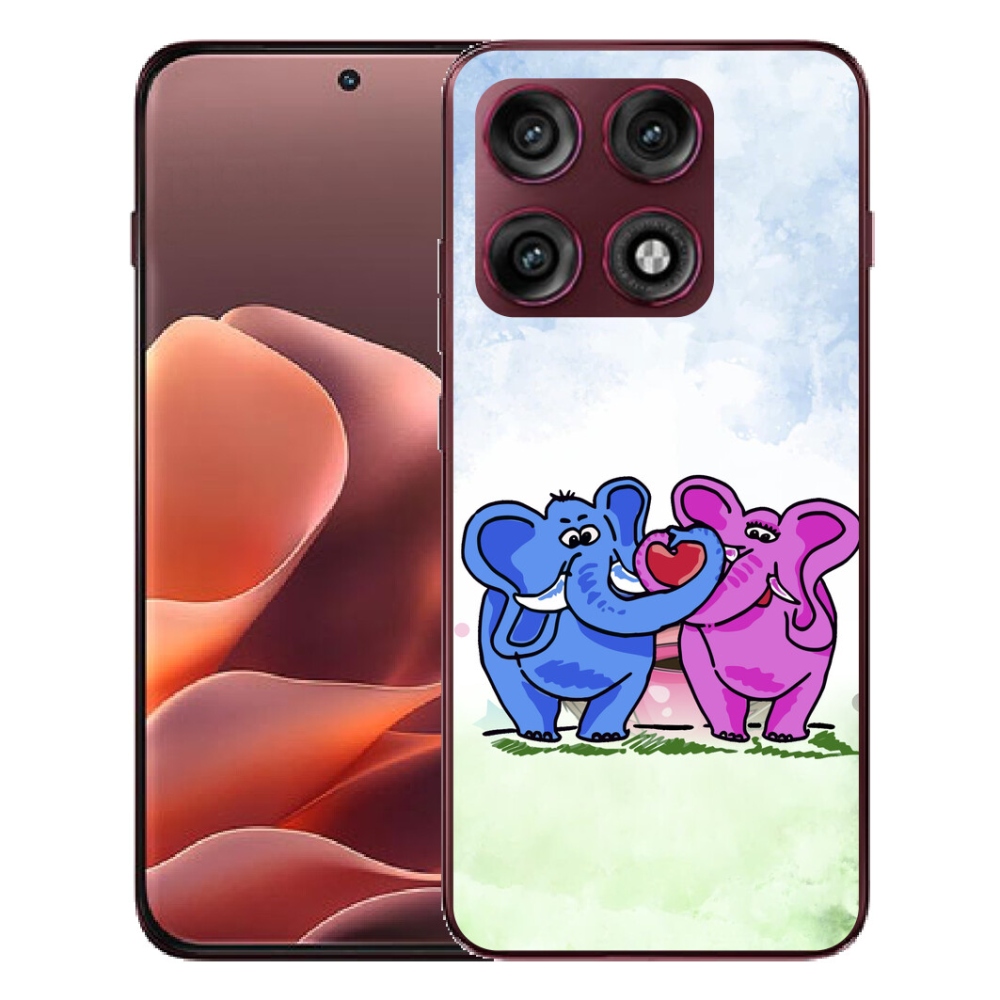 Gélový kryt mmCase na Motorola Edge 70 Pro - zamilovaní slony