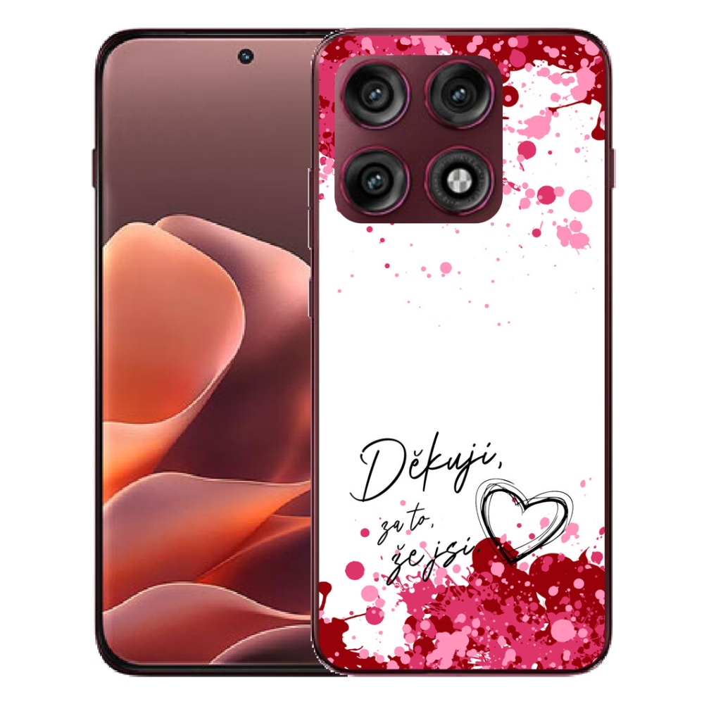 Gélový kryt mmCase na Motorola Edge 70 Pro - zamilovaný text 2 biele pozadie