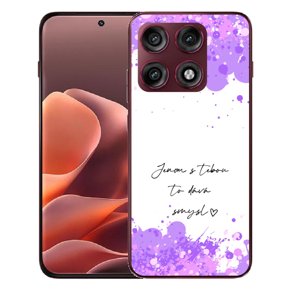 Gélový kryt mmCase na Motorola Edge 70 Pro - zamilovaný text biele pozadie