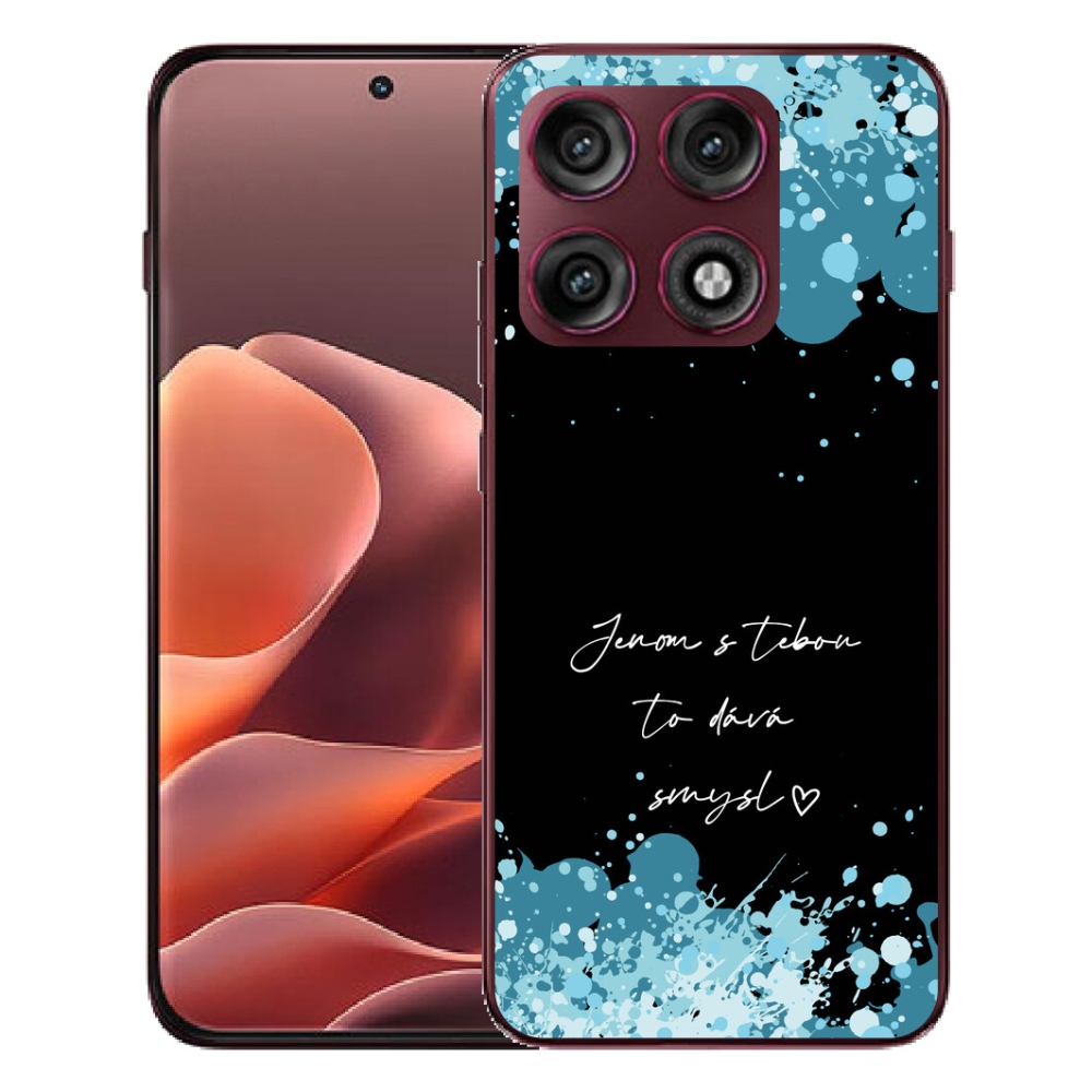 Gélový kryt mmCase na Motorola Edge 70 Pro - zamilovaný text čierne pozadie