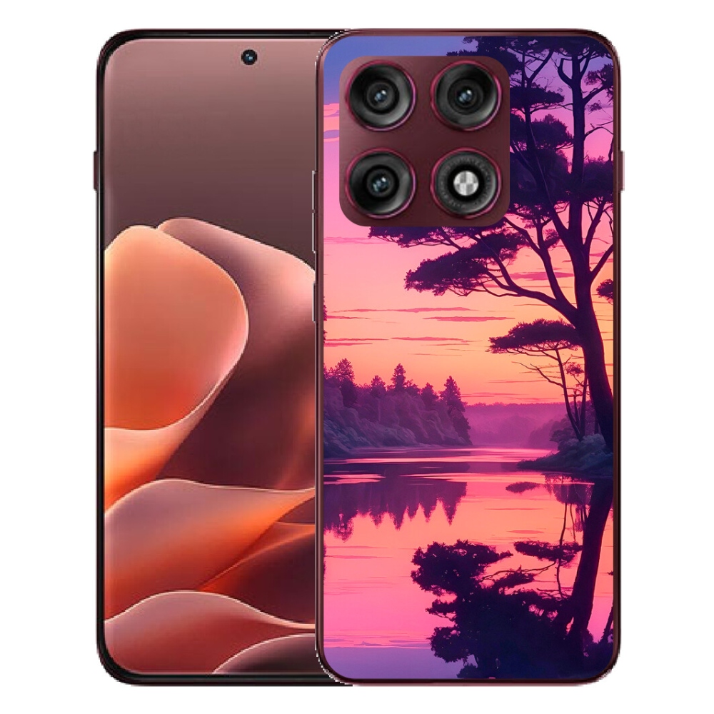 Gélový kryt mmCase na Motorola Edge 70 Pro - západ slnka nad jazerom