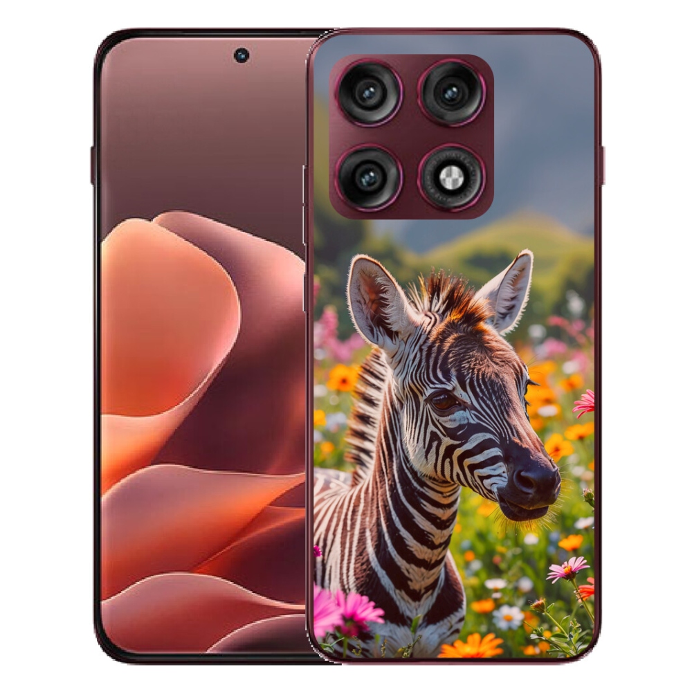 Gélový kryt mmCase na Motorola Edge 70 Pro - zebra na lúke