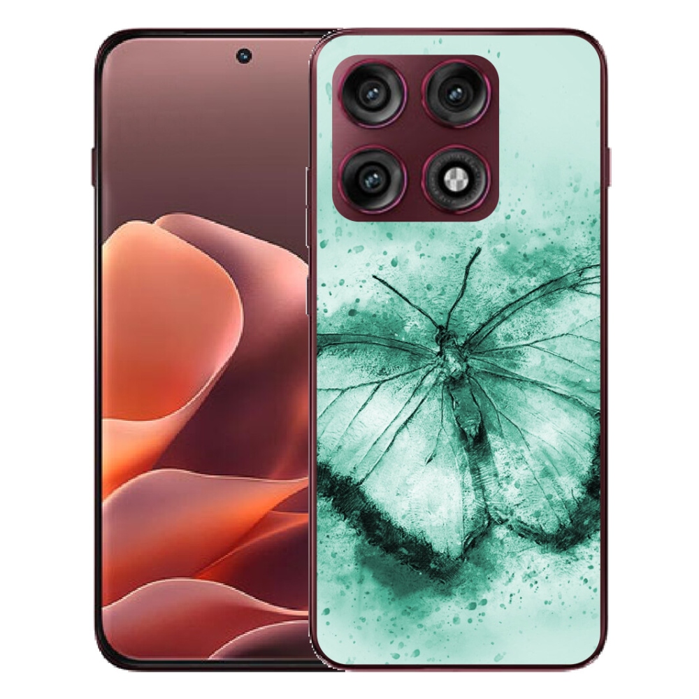 Gélový kryt mmCase na Motorola Edge 70 Pro - zelený motýľ