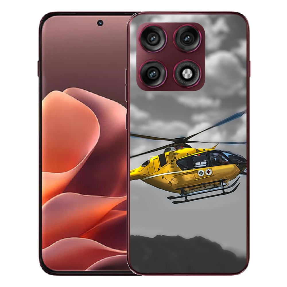 Gélový kryt mmCase na Motorola Edge 70 Pro - žltá helikoptéra