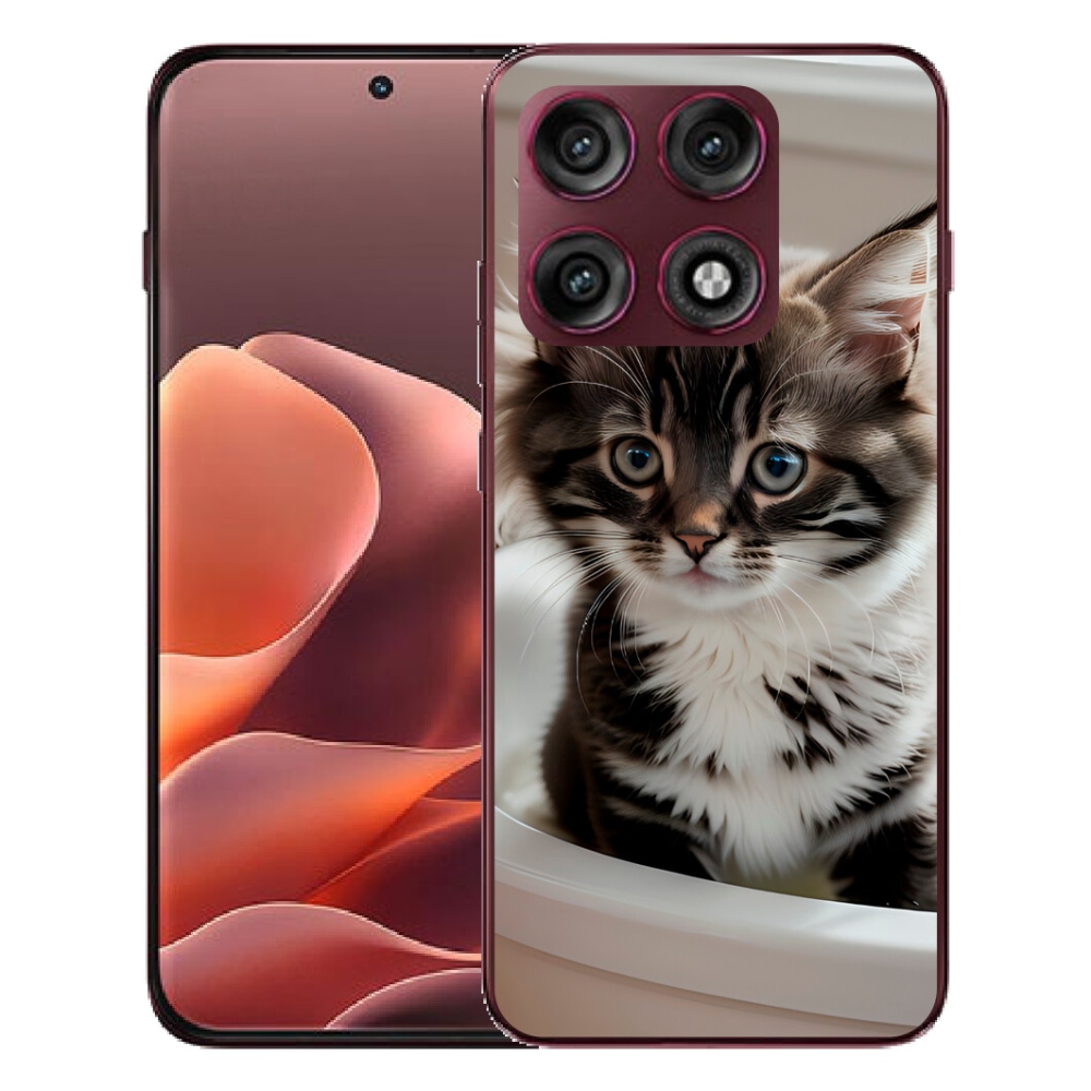 Gélový kryt mmCase na Motorola Edge 70 Pro - zvedavé mačiatko