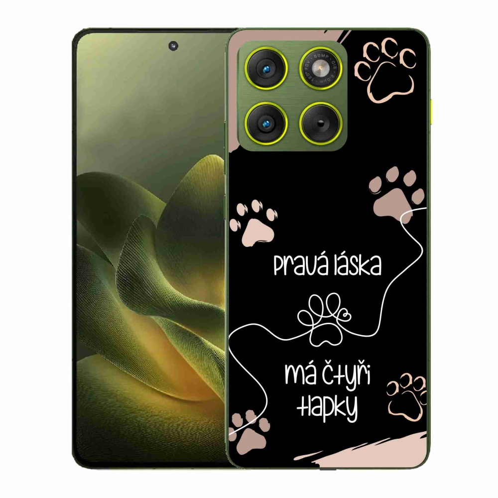 Gélový kryt mmCase na Motorola Edge 70 - psí motív 1 čierne pozadie