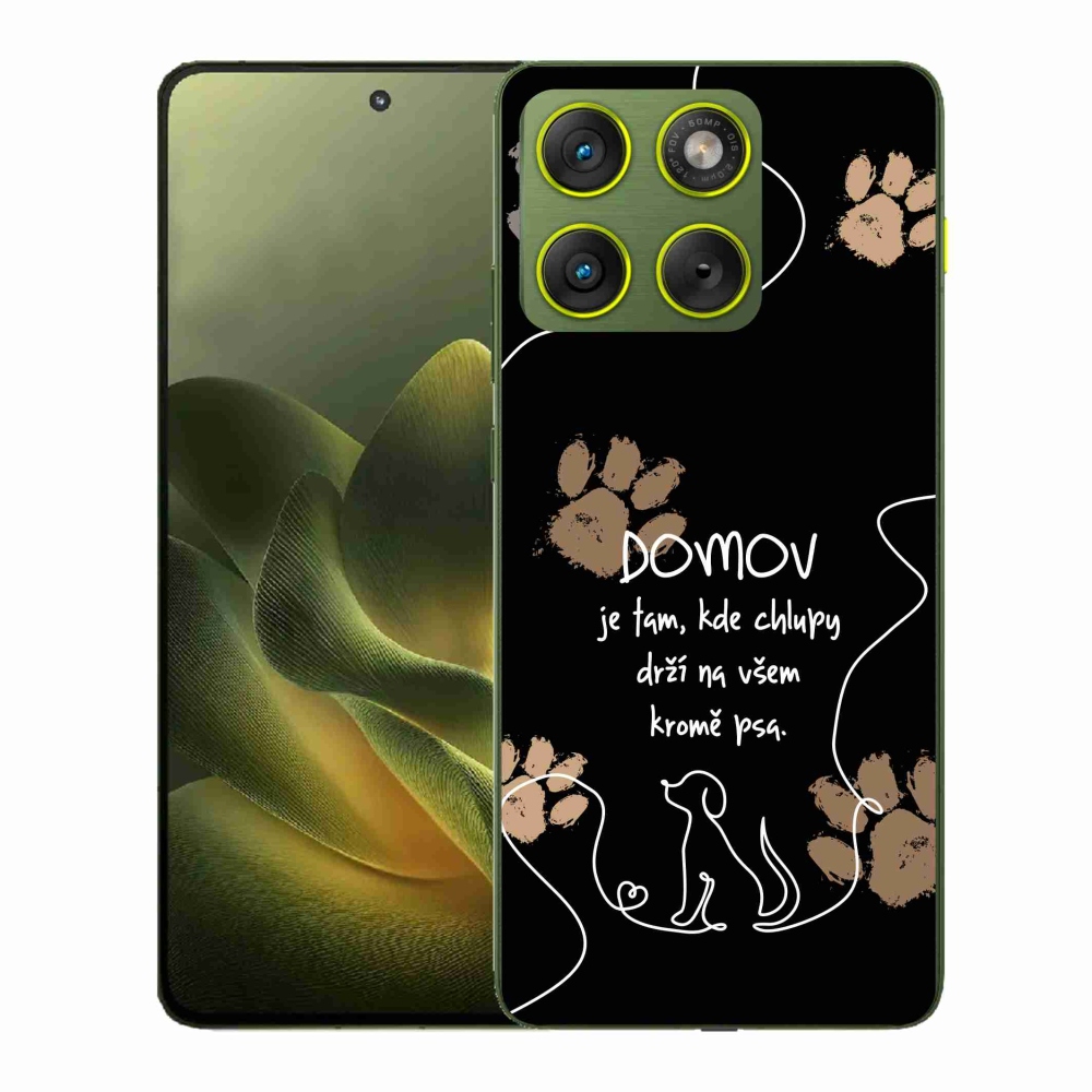 Gélový kryt mmCase na Motorola Edge 70 - psí motív čierne pozadie