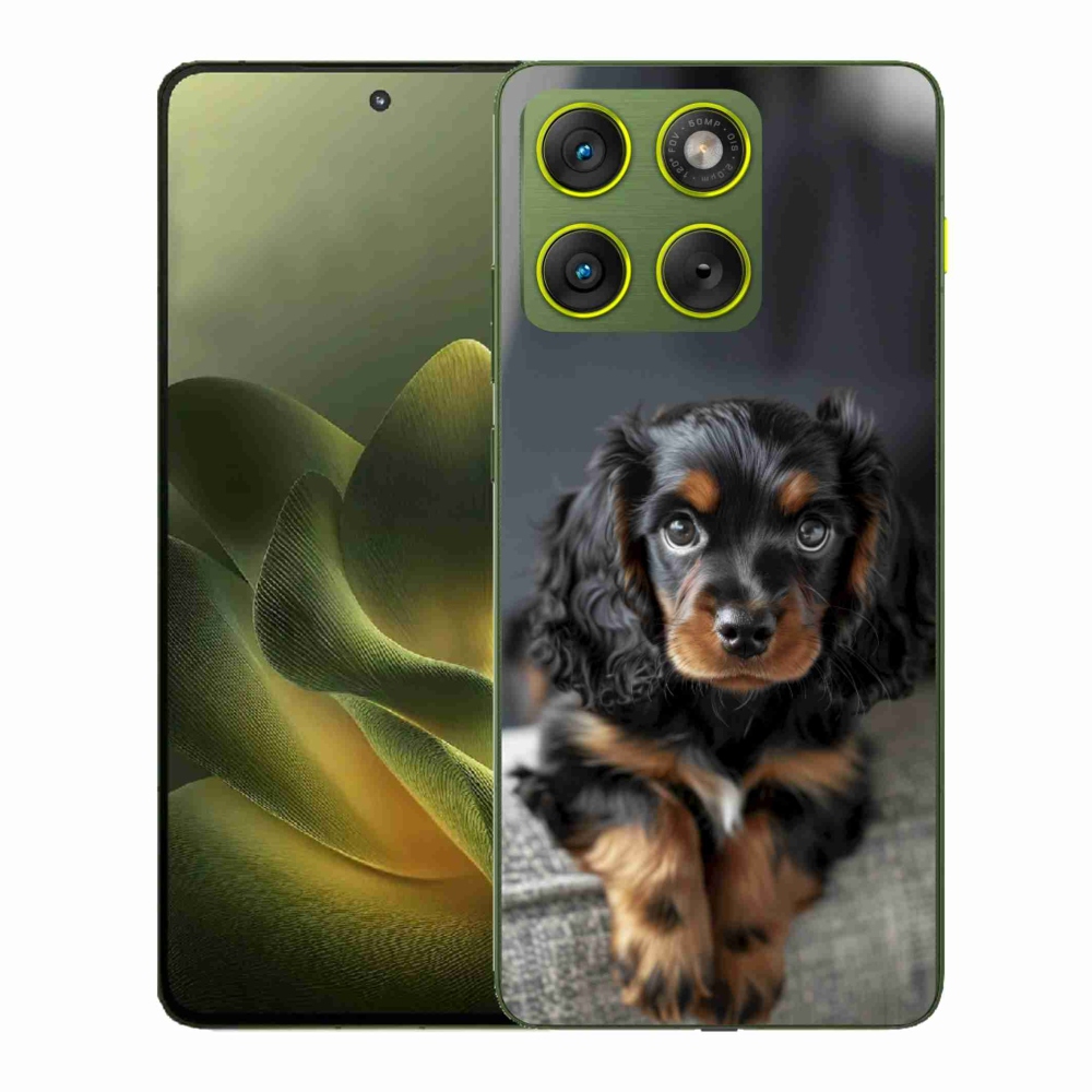 Gélový kryt mmCase na Motorola Edge 70 - roztomilý dlhosrstý jazvečík