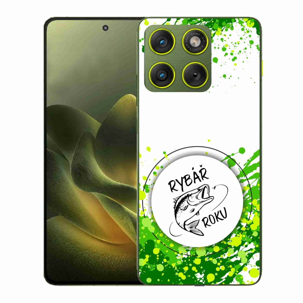 Gélový kryt mmCase na Motorola Edge 70 - rybár roku biele pozadie