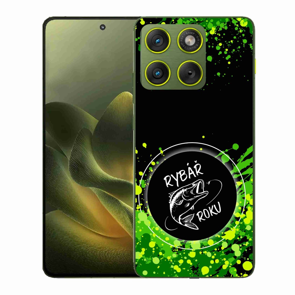 Gélový kryt mmCase na Motorola Edge 70 - rybár roku čierne pozadie