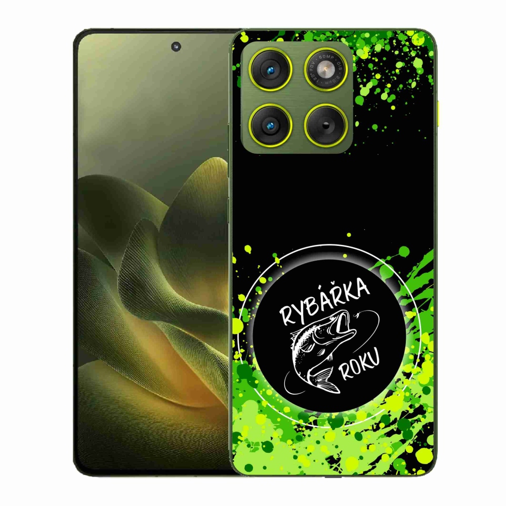 Gélový kryt mmCase na Motorola Edge 70 - rybárka roku čierne pozadie