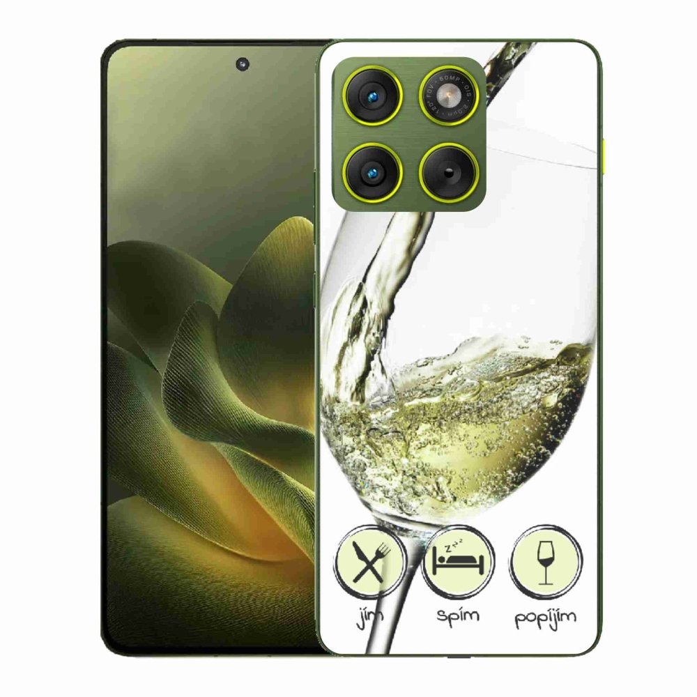 Gélový kryt mmCase na Motorola Edge 70 - pohár vína bielej