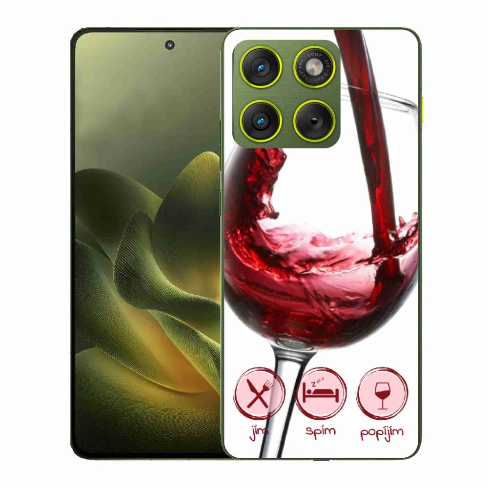 Gélový kryt mmCase na Motorola Edge 70 - pohár vína červené