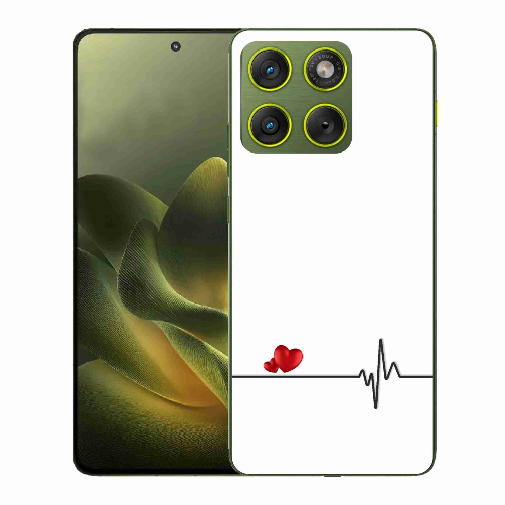 Gélový kryt mmCase na Motorola Edge 70 - srdce a tep biele pozadie