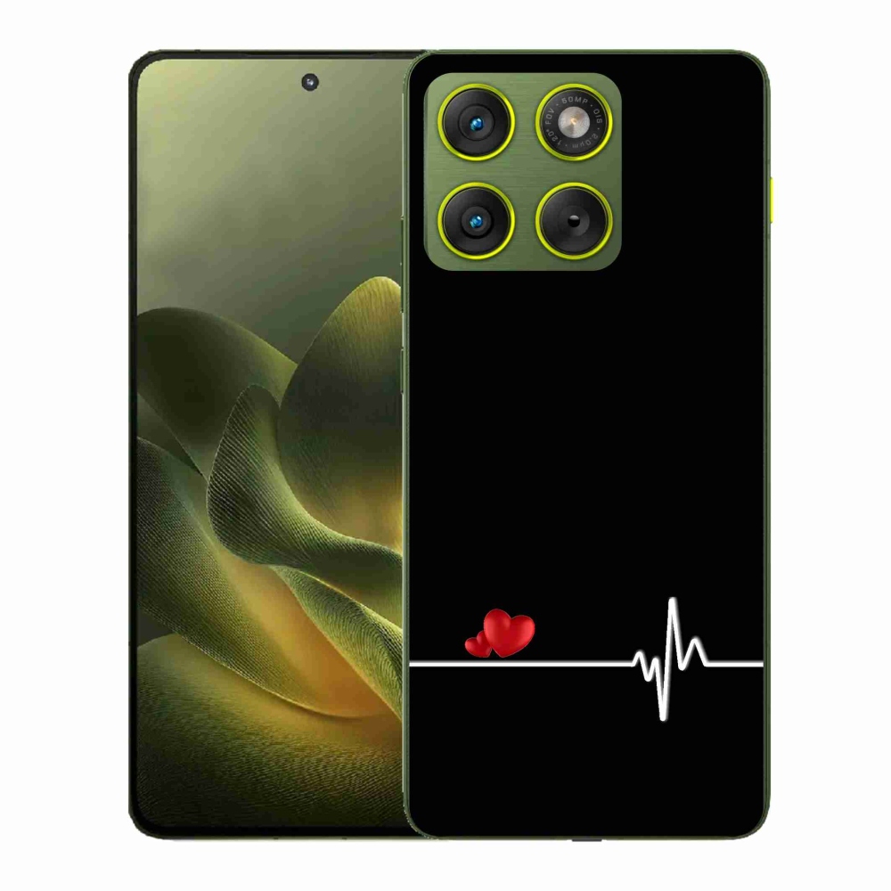 Gélový kryt mmCase na Motorola Edge 70 - srdce a tep čierne pozadie