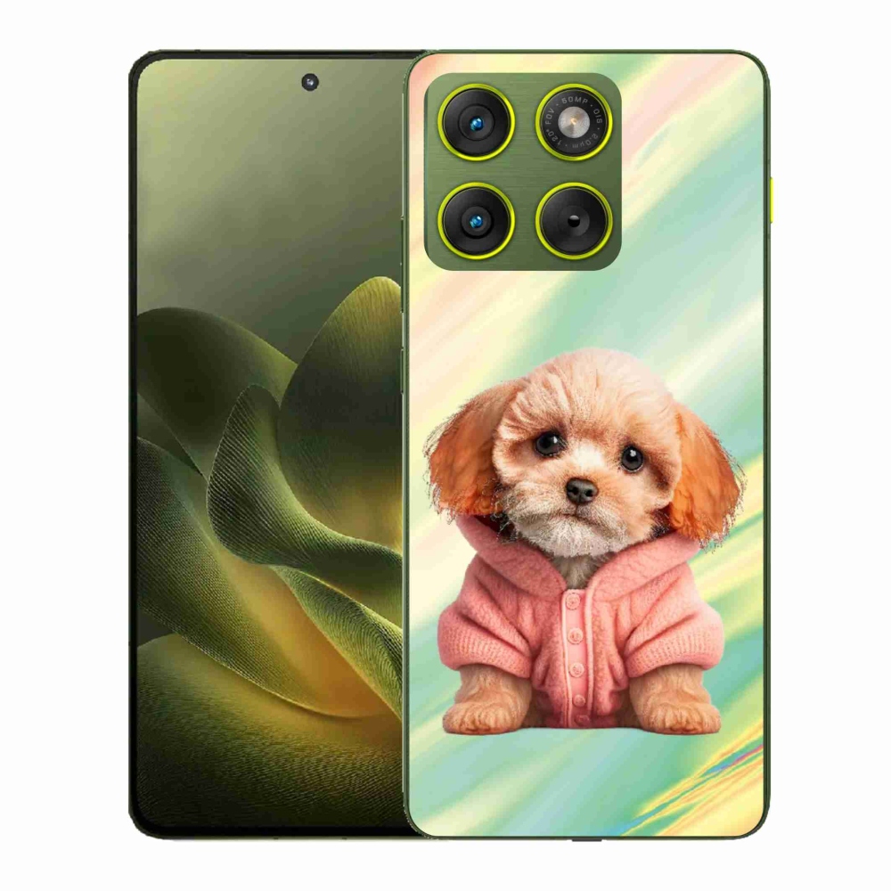 Gélový kryt mmCase na Motorola Edge 70 - šteňa vo svetri