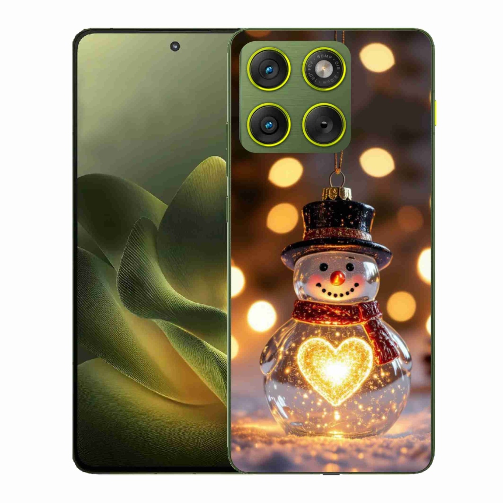 Gélový kryt mmCase na Motorola Edge 70 - svietiaci vianočný snehuliak