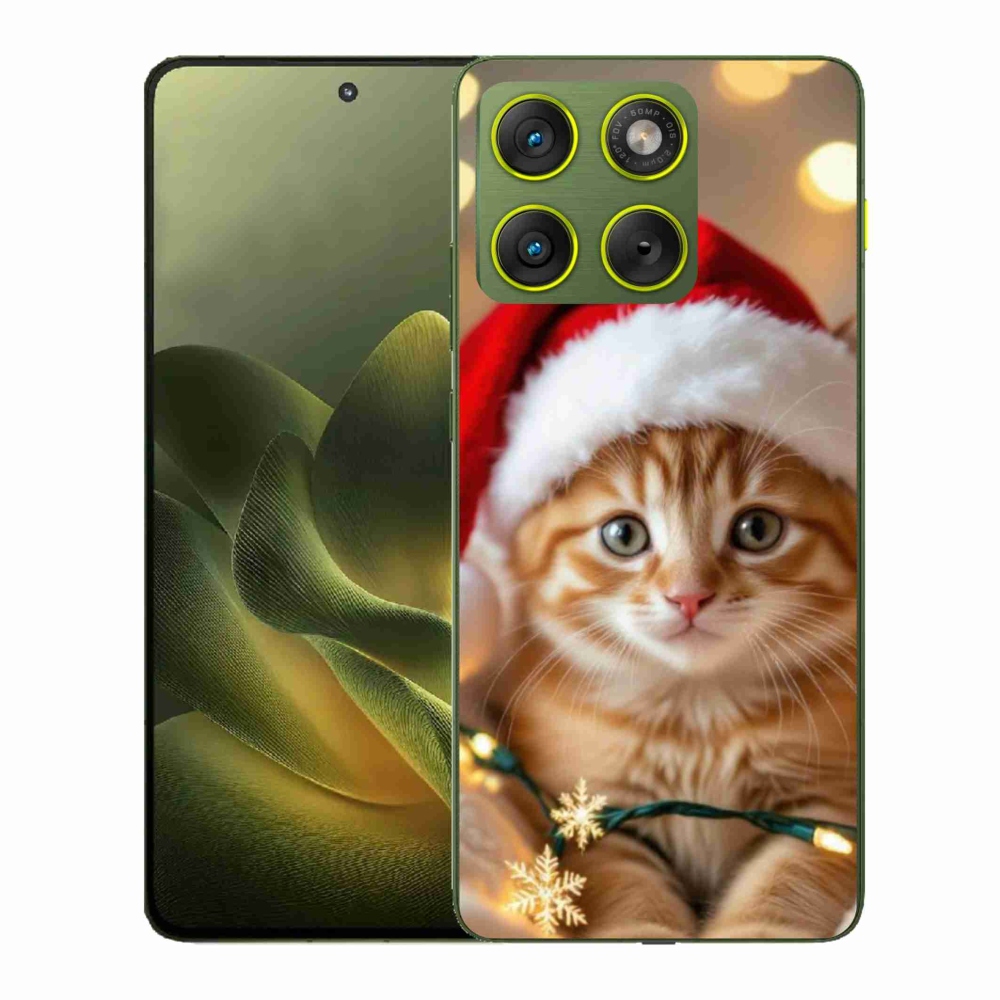 Gélový kryt mmCase na Motorola Edge 70 - vianočné mačiatko
