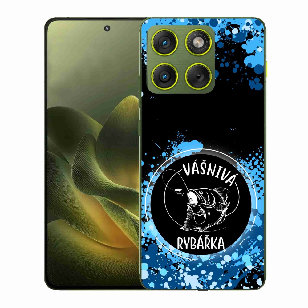 Gélový kryt mmCase na Motorola Edge 70 - vášnivá rybárka čierne pozadie