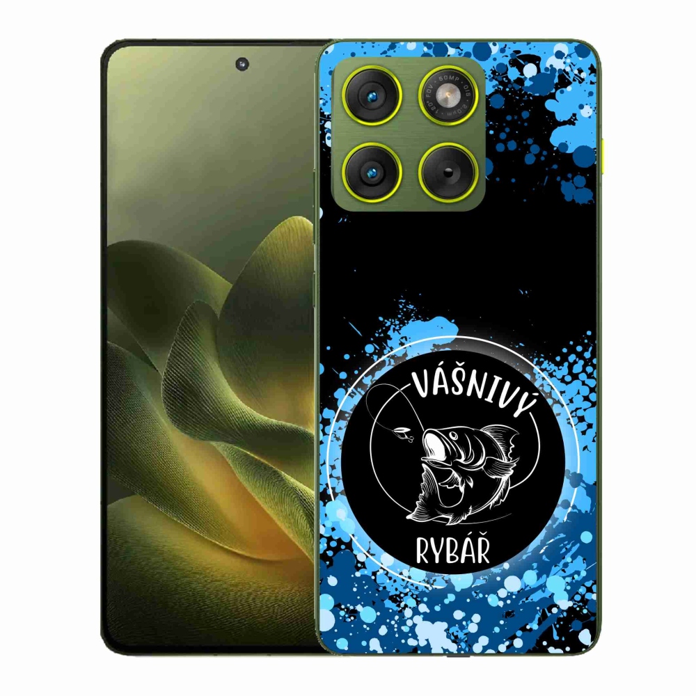 Gélový kryt mmCase na Motorola Edge 70 - vášnivý rybár čierne pozadie