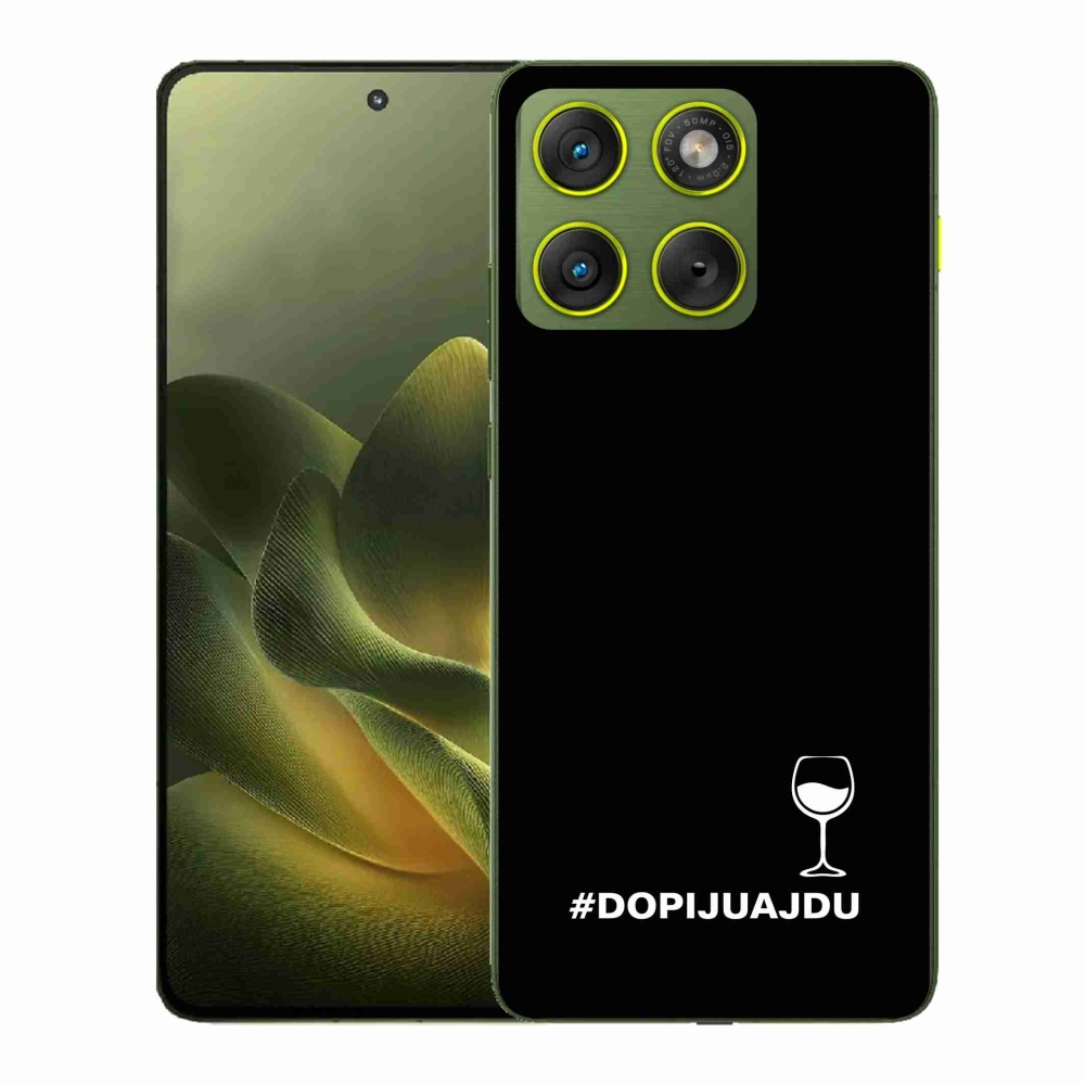 Gélový kryt mmCase na Motorola Edge 70 - vínny motív čierne pozadie