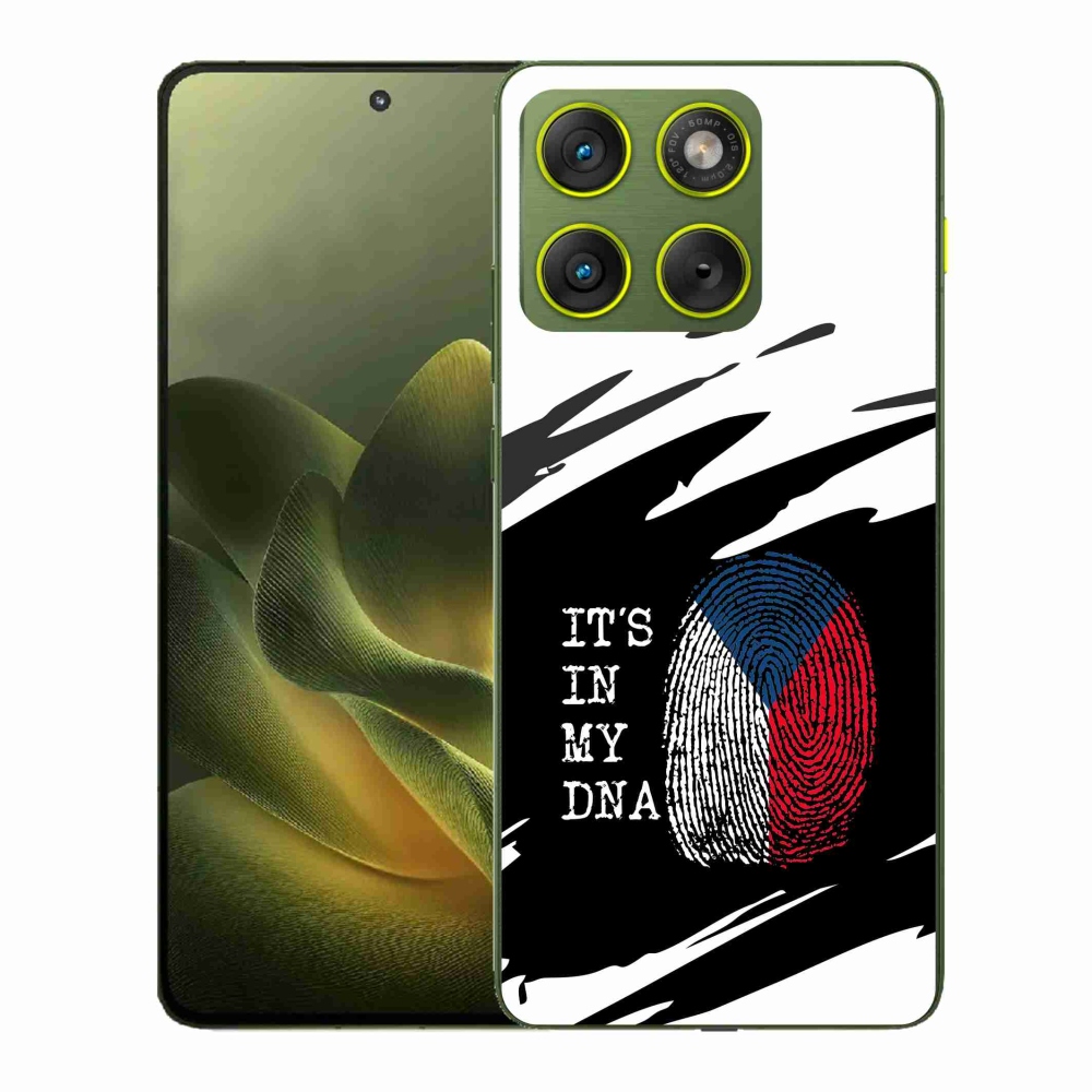 Gélový kryt mmCase na Motorola Edge 70 - vlajka odtlačok prsta čiernobiele pozadie