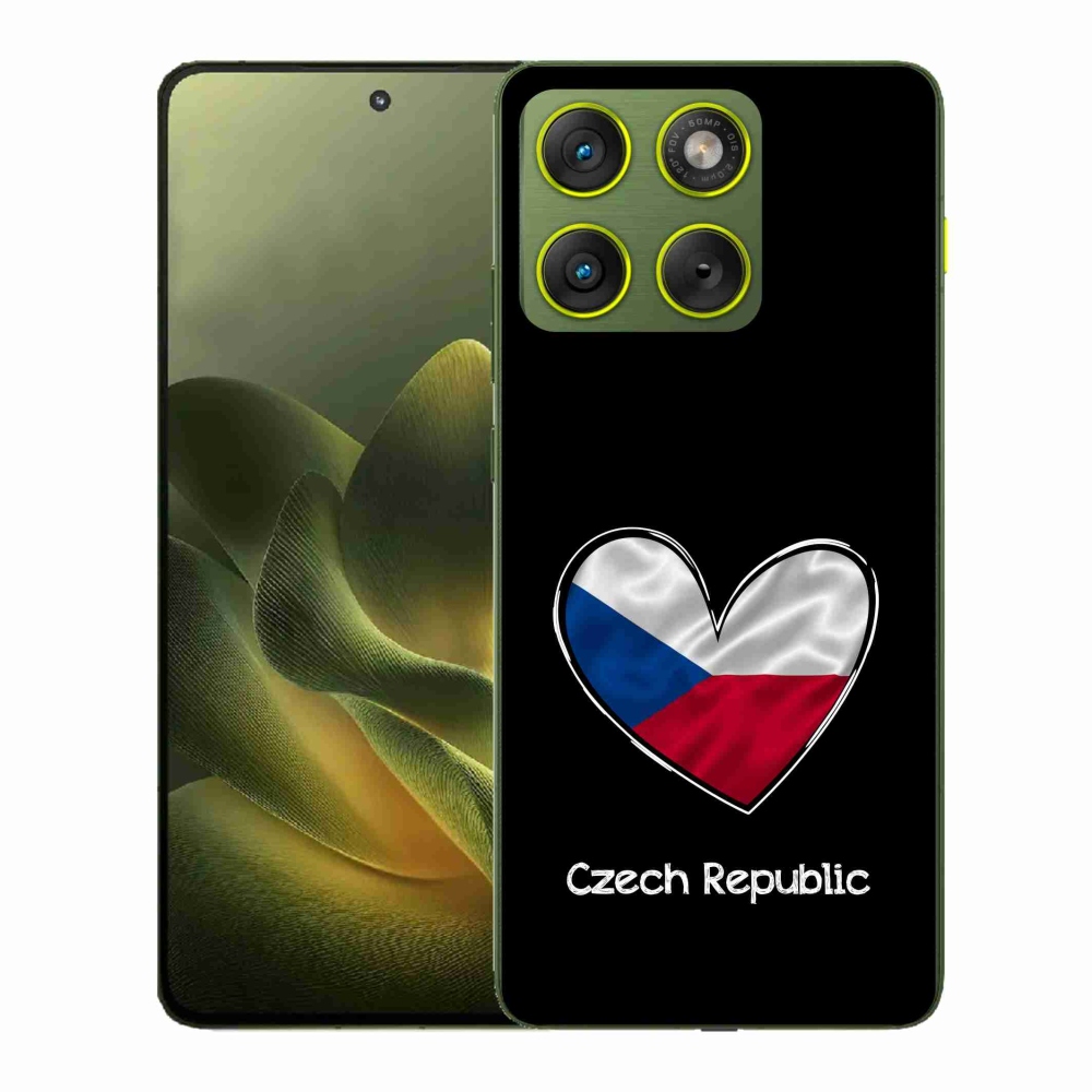 Gélový kryt mmCase na Motorola Edge 70 - vlajka srdca čierne pozadie