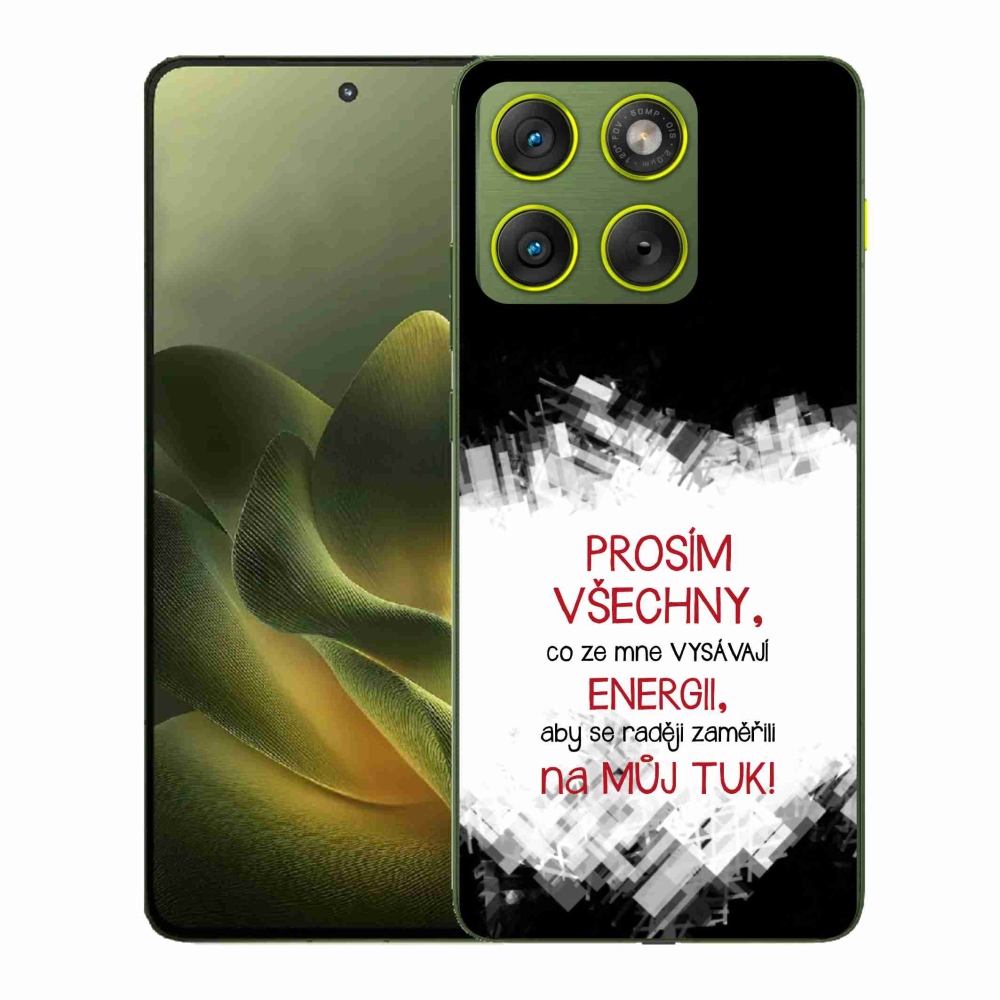 Gélový kryt mmCase na Motorola Edge 70 - vtipný text 1 červený