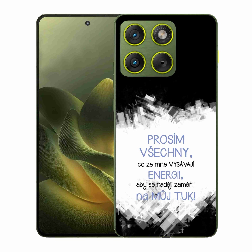 Gélový kryt mmCase na Motorola Edge 70 - vtipný text 1 modrý