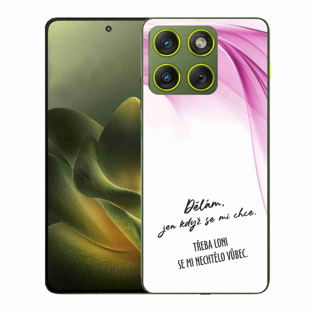 Gélový kryt mmCase na Motorola Edge 70 - vtipný text 12 biele pozadie
