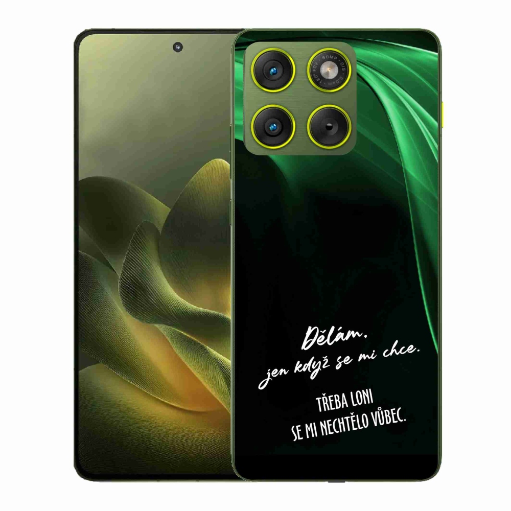 Gélový kryt mmCase na Motorola Edge 70 - vtipný text 12 čierne pozadie