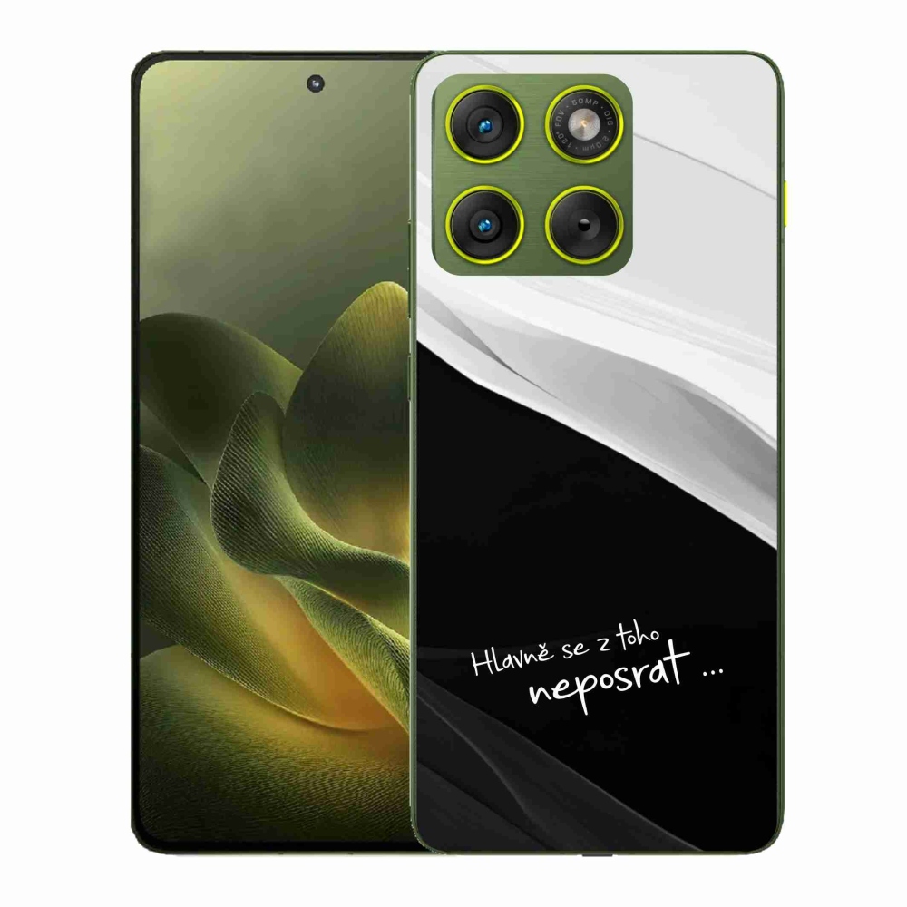 Gélový kryt mmCase na Motorola Edge 70 - vtipný text 13 čiernobiele pozadie