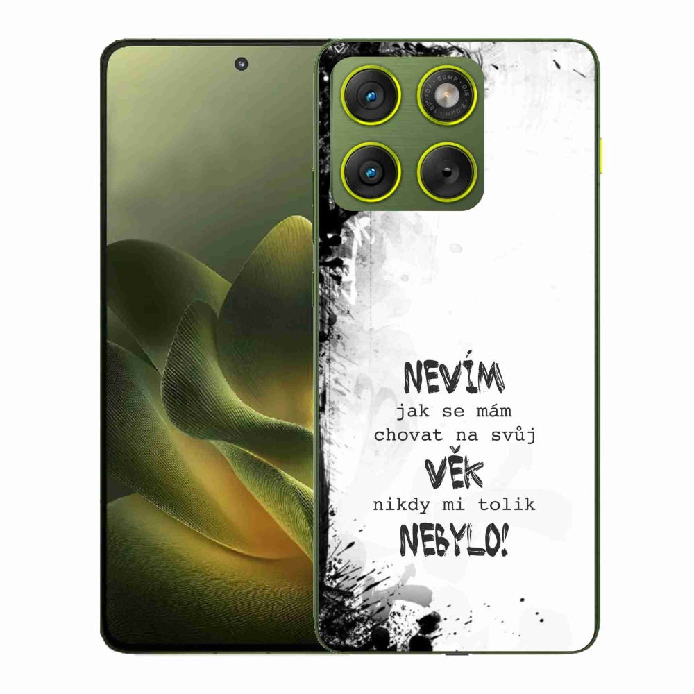 Gélový kryt mmCase na Motorola Edge 70 - vtipný text 14 biele pozadie