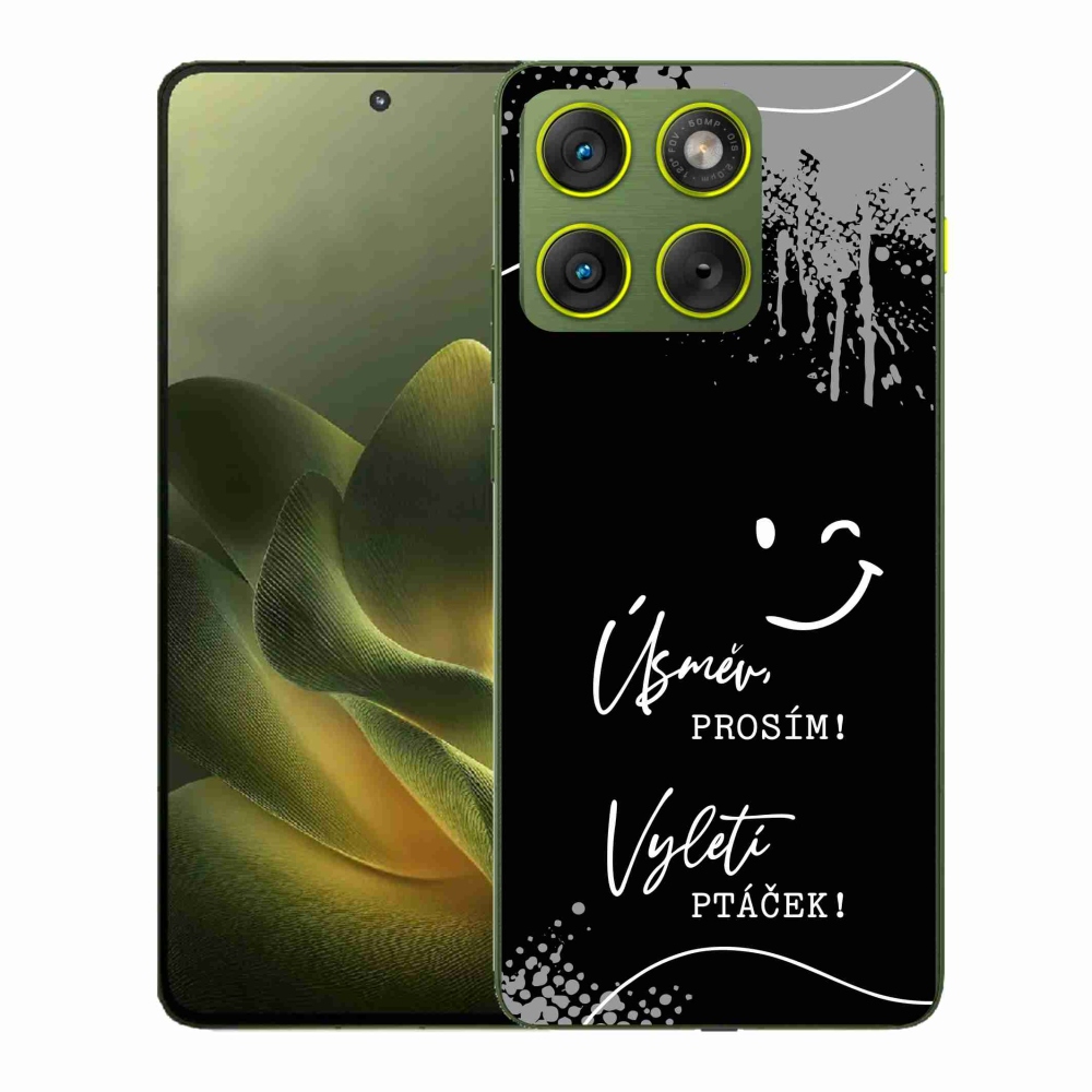 Gélový kryt mmCase na Motorola Edge 70 - vtipný text 4 čierne pozadie