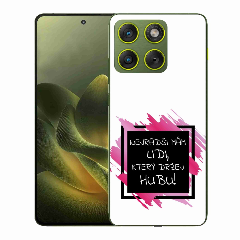 Gélový kryt mmCase na Motorola Edge 70 - vtipný text 7 čiernobiele pozadie