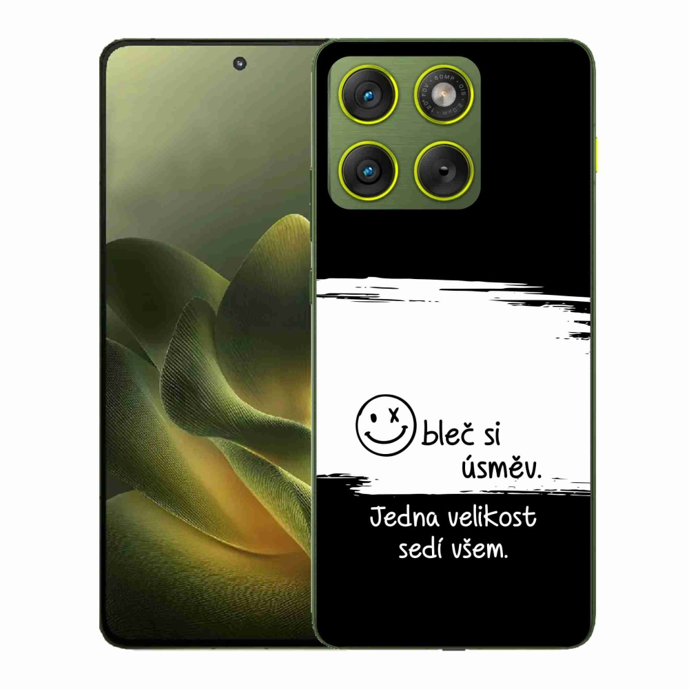 Gélový kryt mmCase na Motorola Edge 70 - vtipný text 8 bieločierne pozadie