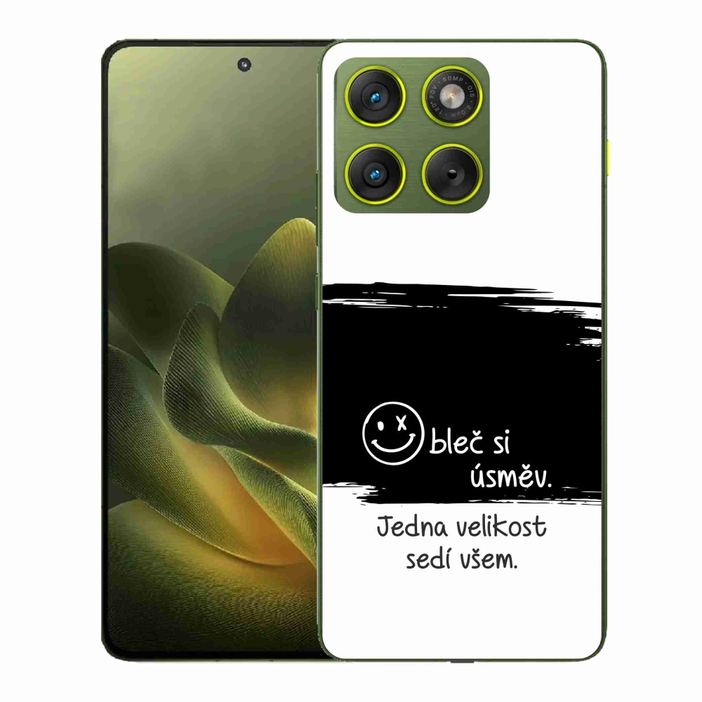 Gélový kryt mmCase na Motorola Edge 70 - vtipný text 8 čiernobiele pozadie
