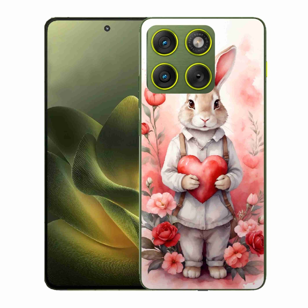 Gélový kryt mmCase na Motorola Edge 70 - zajac so srdiečkom