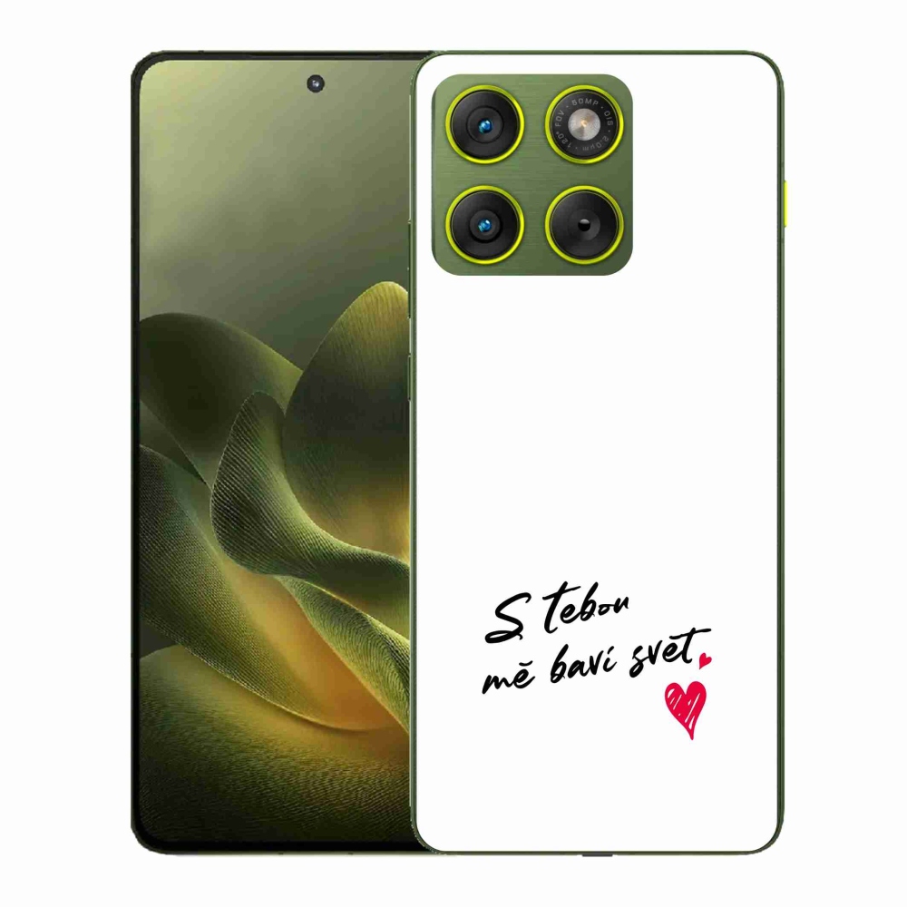 Gélový kryt mmCase na Motorola Edge 70 - zamilovaný text 1 biele pozadie