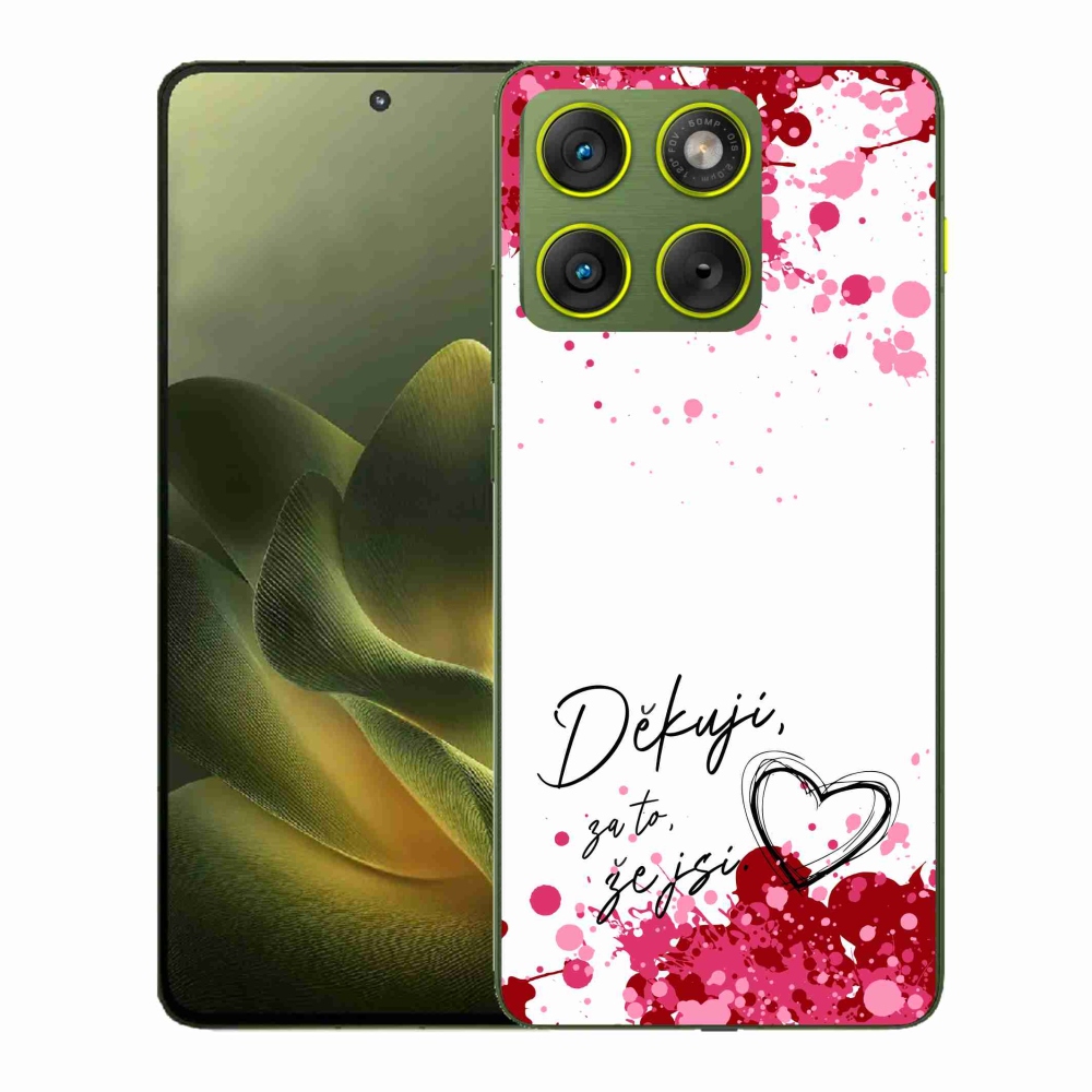Gélový kryt mmCase na Motorola Edge 70 - zamilovaný text 2 biele pozadie