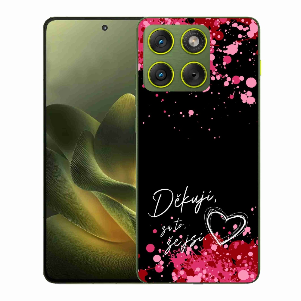 Gélový kryt mmCase na Motorola Edge 70 - zamilovaný text 2 čierne pozadie