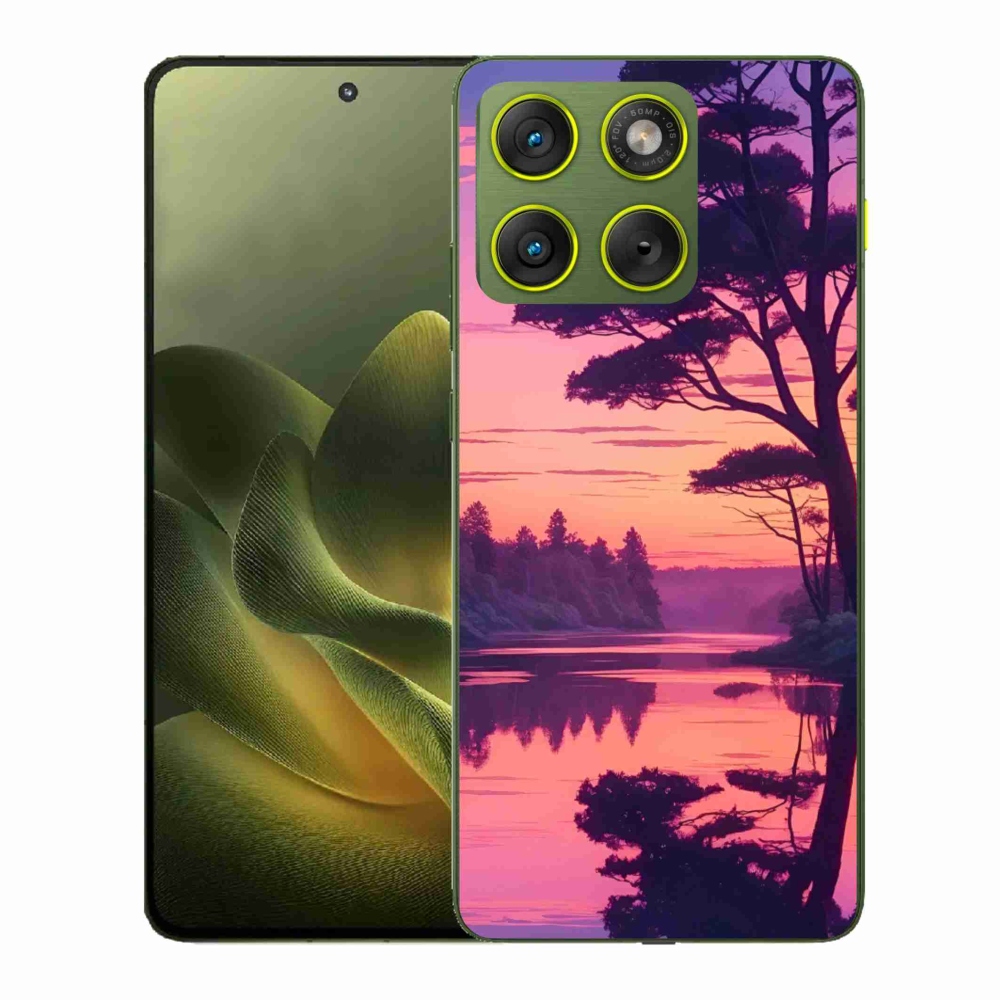 Gélový kryt mmCase na Motorola Edge 70 - západ slnka nad jazerom