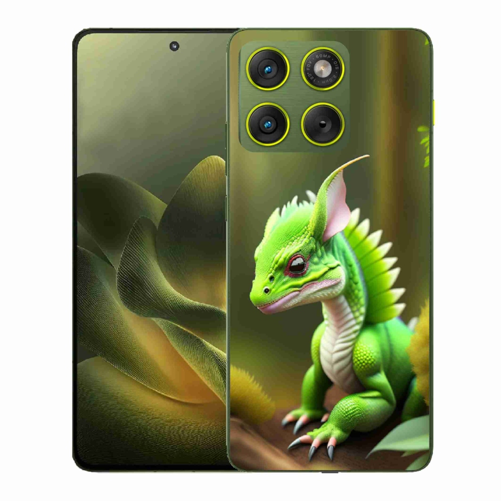 Gélový kryt mmCase na Motorola Edge 70 - zelený dráčik