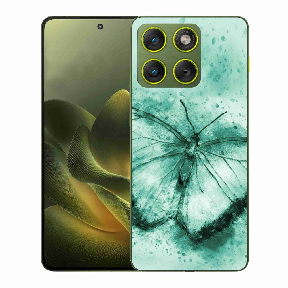 Gélový kryt mmCase na Motorola Edge 70 - zelený motýľ