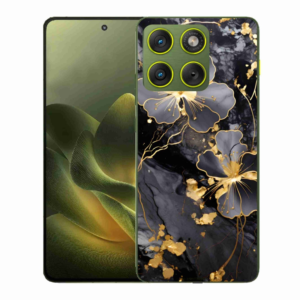 Gélový kryt mmCase na Motorola Edge 70 - zlaté kvety
