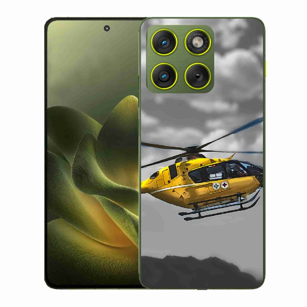 Gélový kryt mmCase na Motorola Edge 70 - žltá helikoptéra