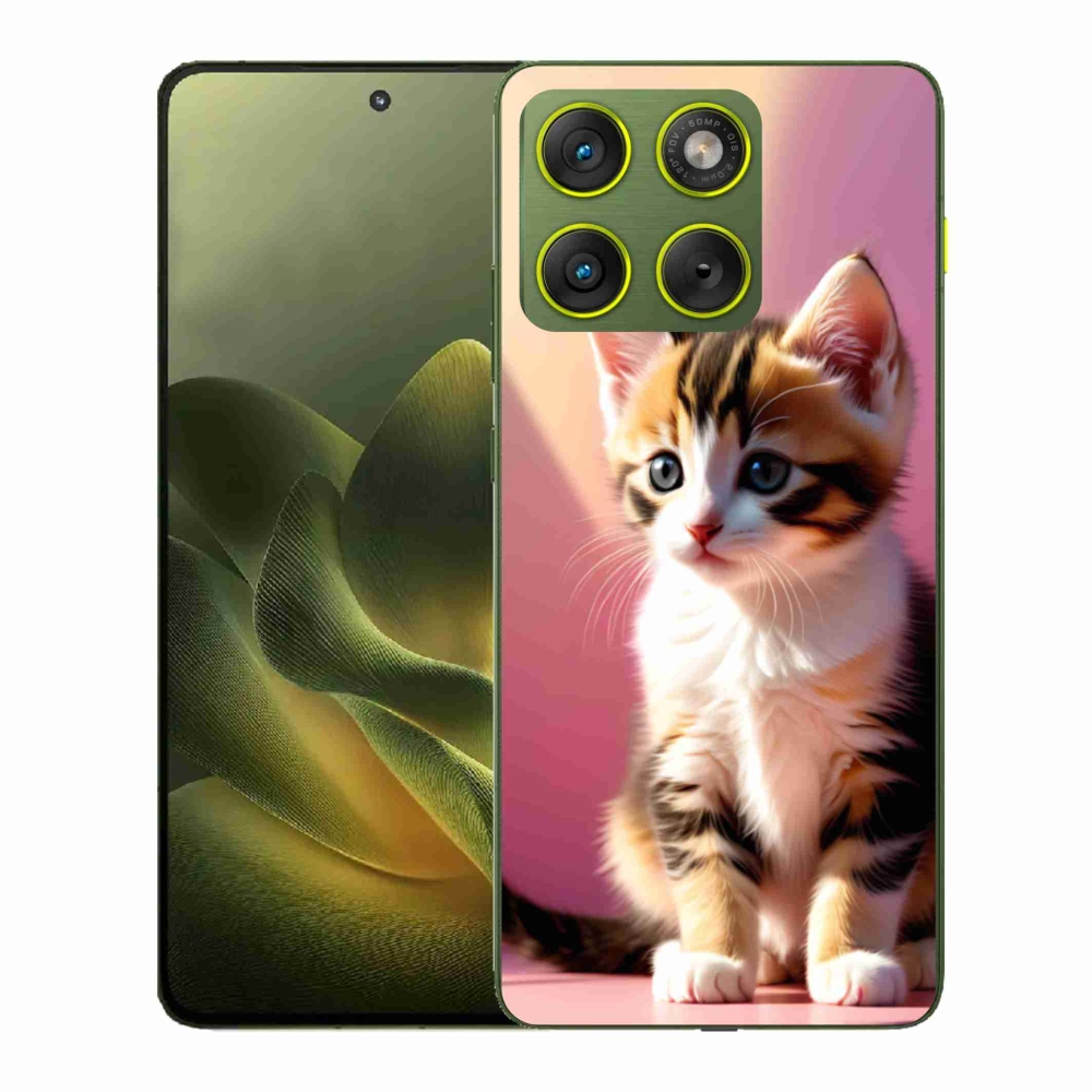 Gélový kryt mmCase na Motorola Edge 70 - zvedavé mačiatko 2